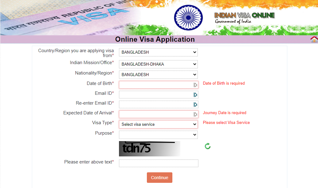 indian tourist visa application process