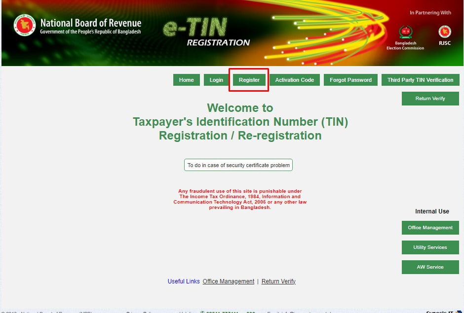 TIN Certificate Registration Process in Bangladesh