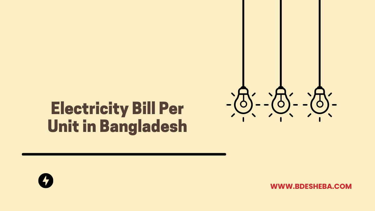 Electricity Bill Per Unit in Bangladesh