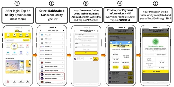 Bakhrabad Gas Bill Payment through OK Wallet