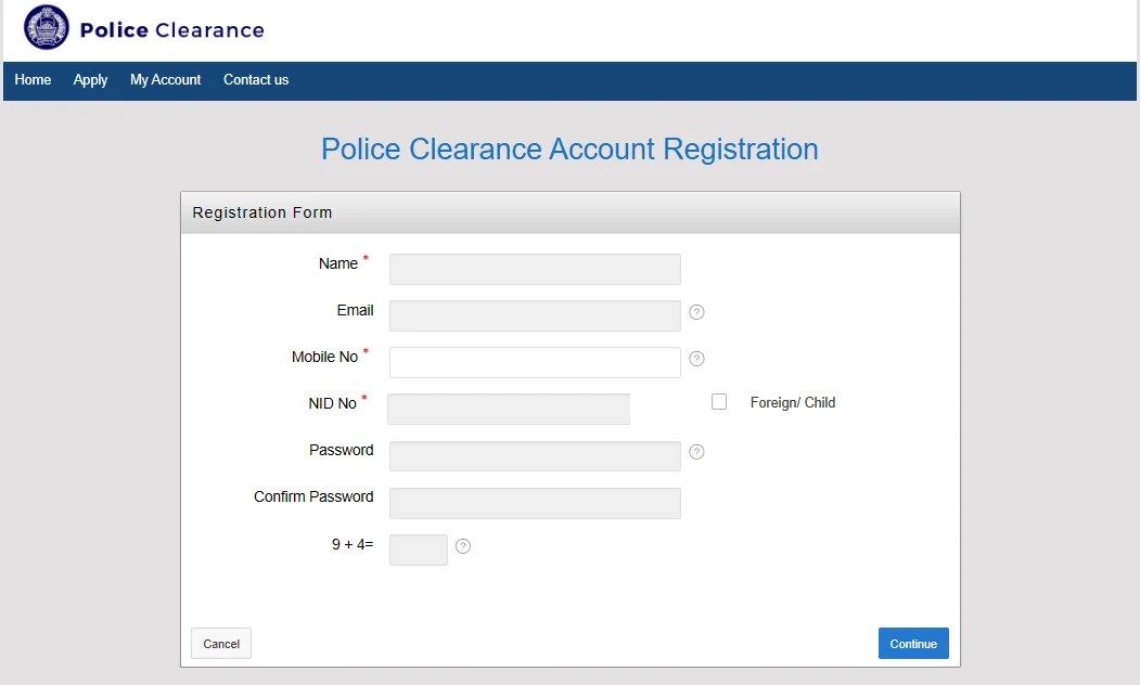 Police Clearance Apply Online