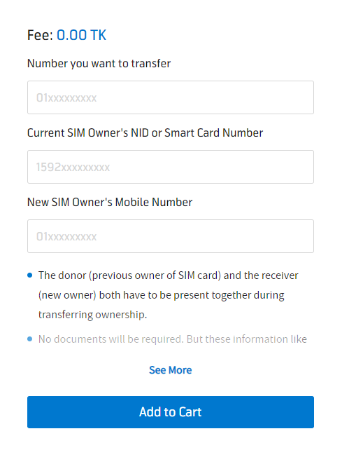 GP SIM Ownership Transfer Process