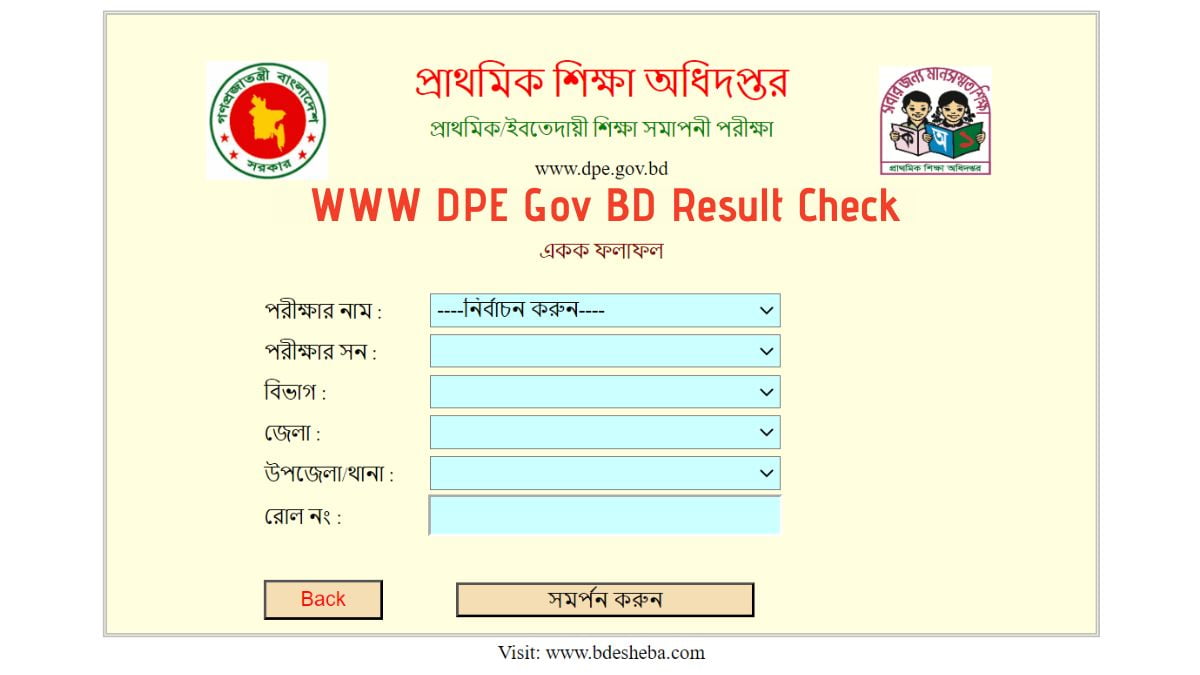 WWW DPE Gov BD Result Check