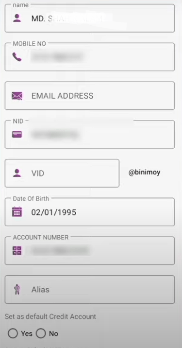 Binimoy Account Opening Rules Through Rocket App