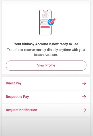 Money Transfer Through Binimoy Account