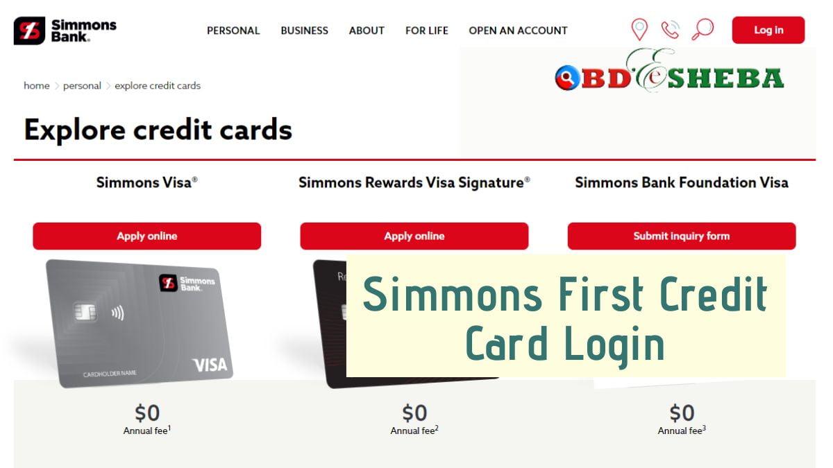 Simmons First Credit Card Login