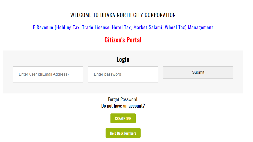 Dhaka North City Corporation Holding Tax