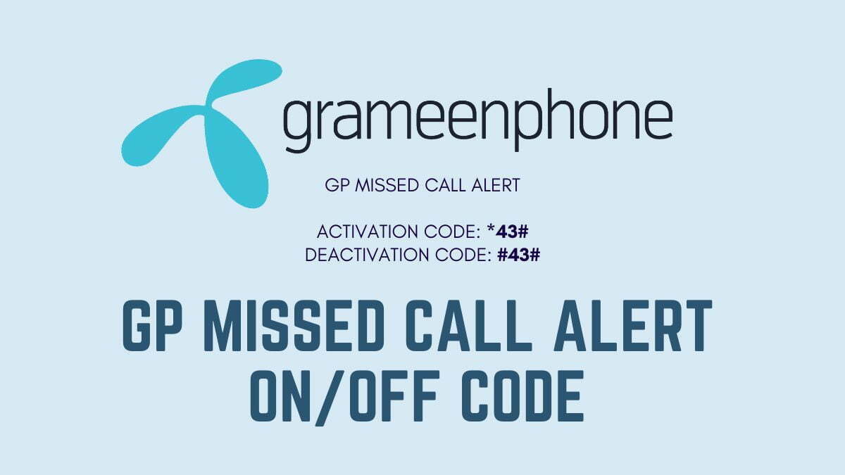 GP Missed Call Alert ON OFF Code
